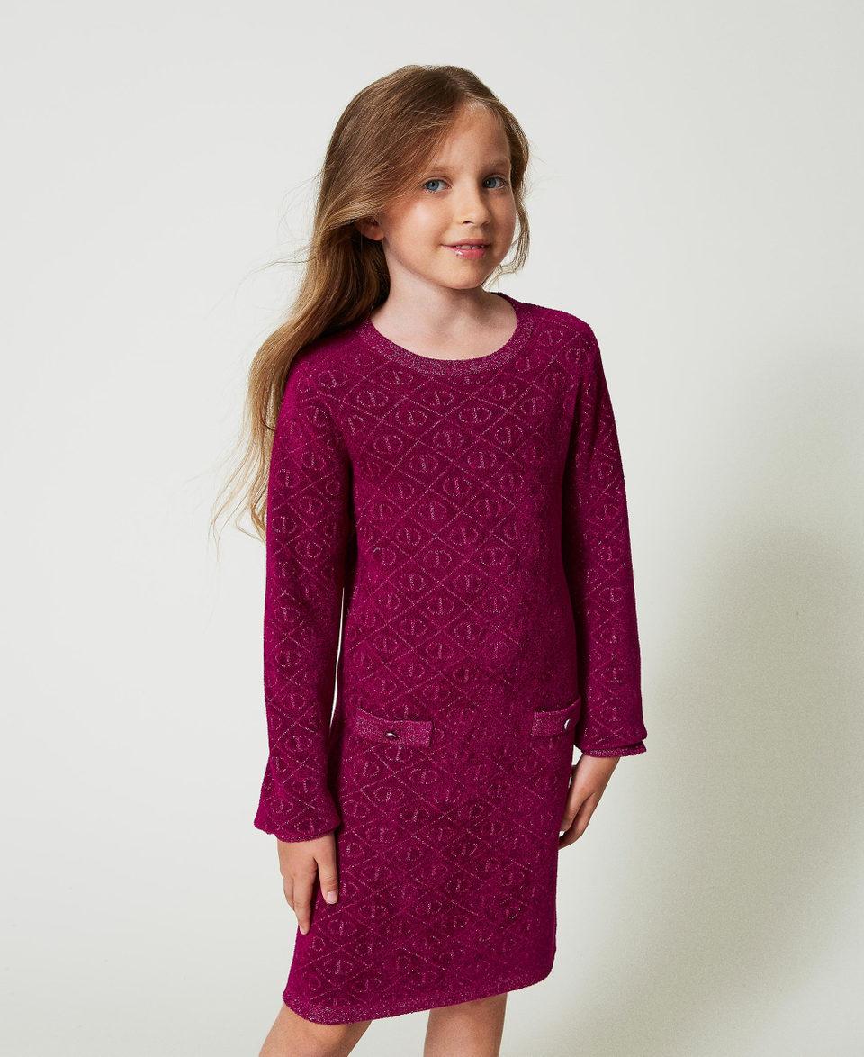 Twin Set Abito corto in maglia jacquard con Oval T Negozi Online
