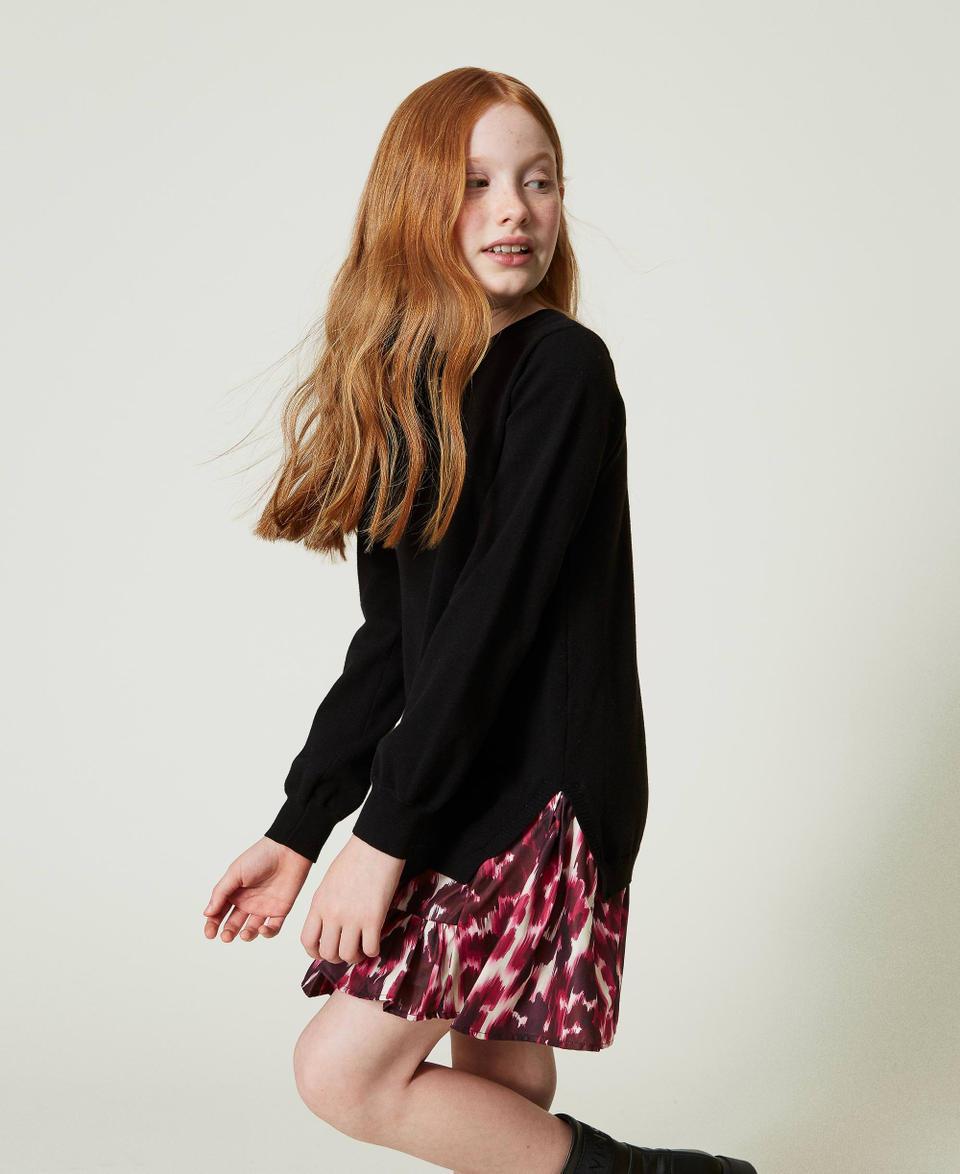 Twin Set Abito corto in maglia con inserto stampato Consegna Veloce