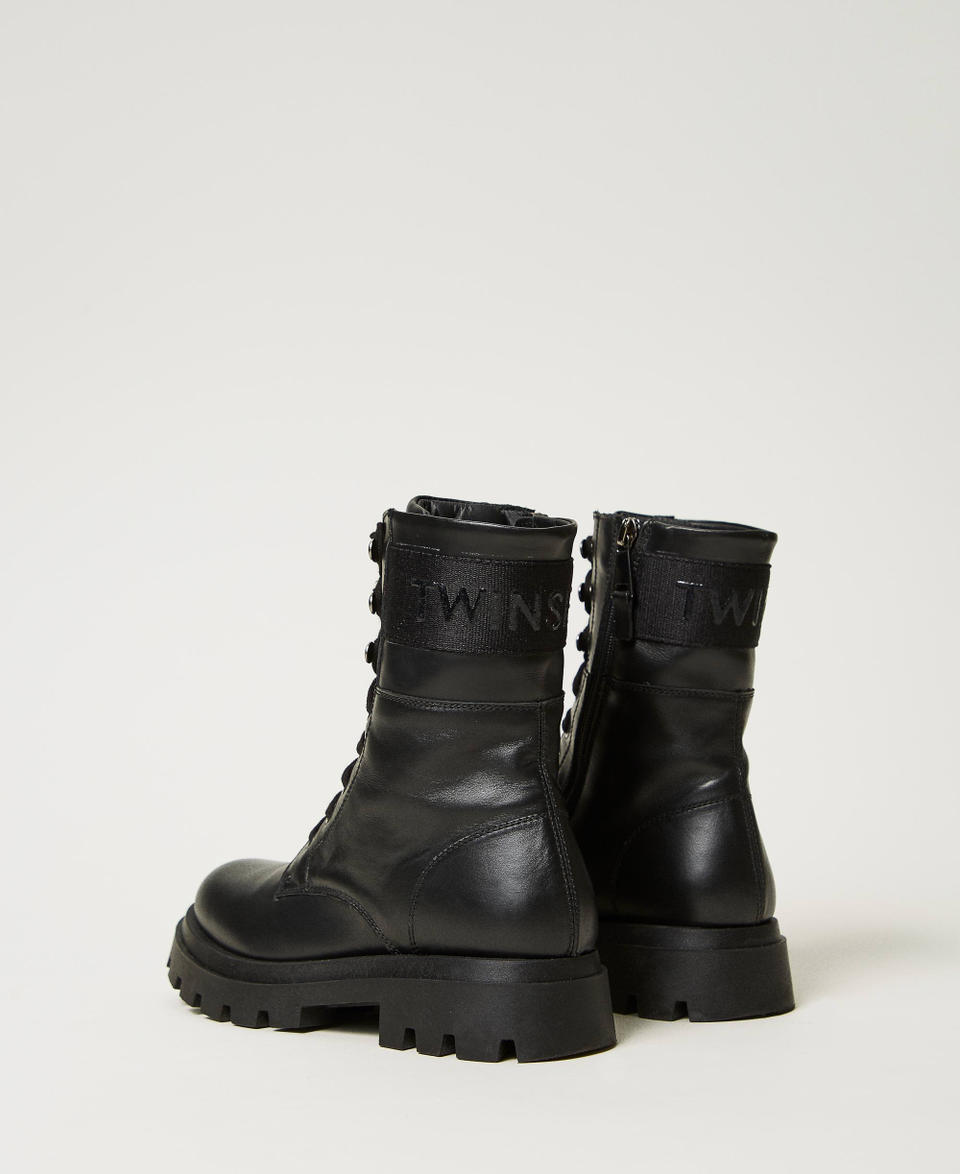 Twin Set Anfibi in pelle con logo Shopping Online