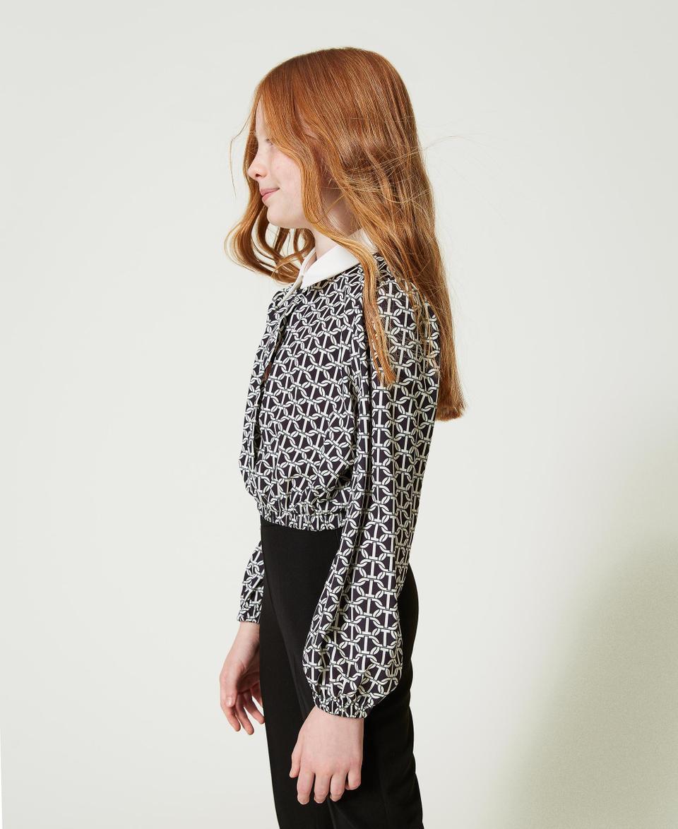 Twin Set Blusa in crêpe de Chine con stampa Convenienza