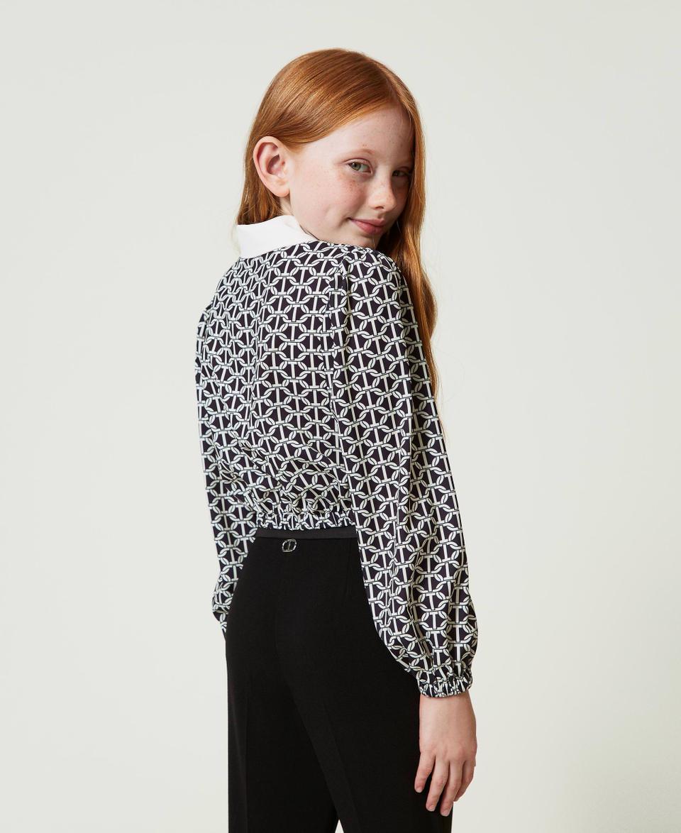 Twin Set Blusa in crêpe de Chine con stampa Convenienza