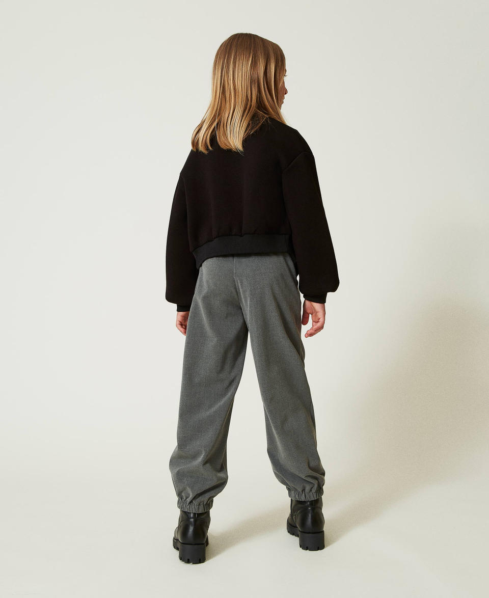 Twin Set Pantaloni joggers in flanella con cintura Online