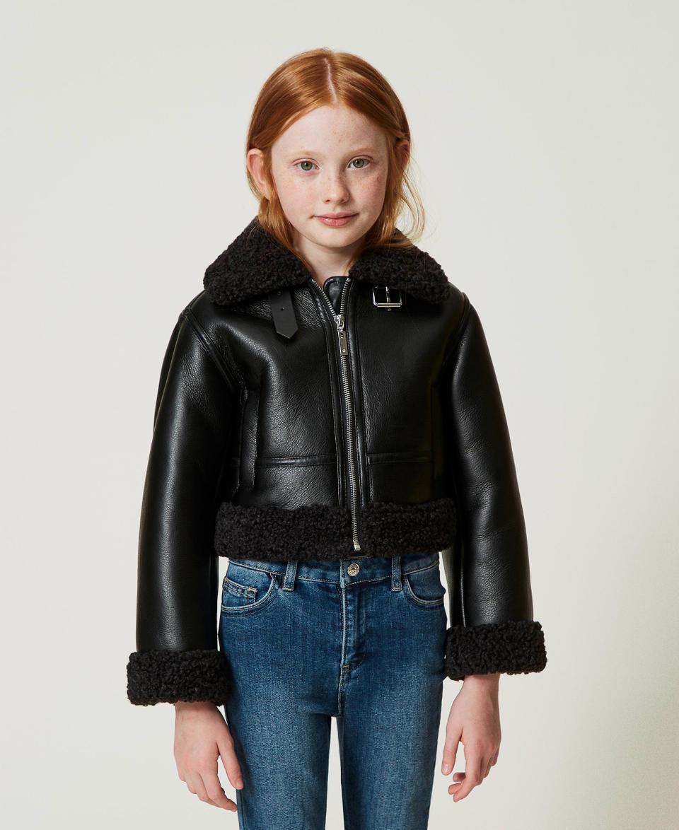 Twin Set Giacca aviatore con faux fur Saldi