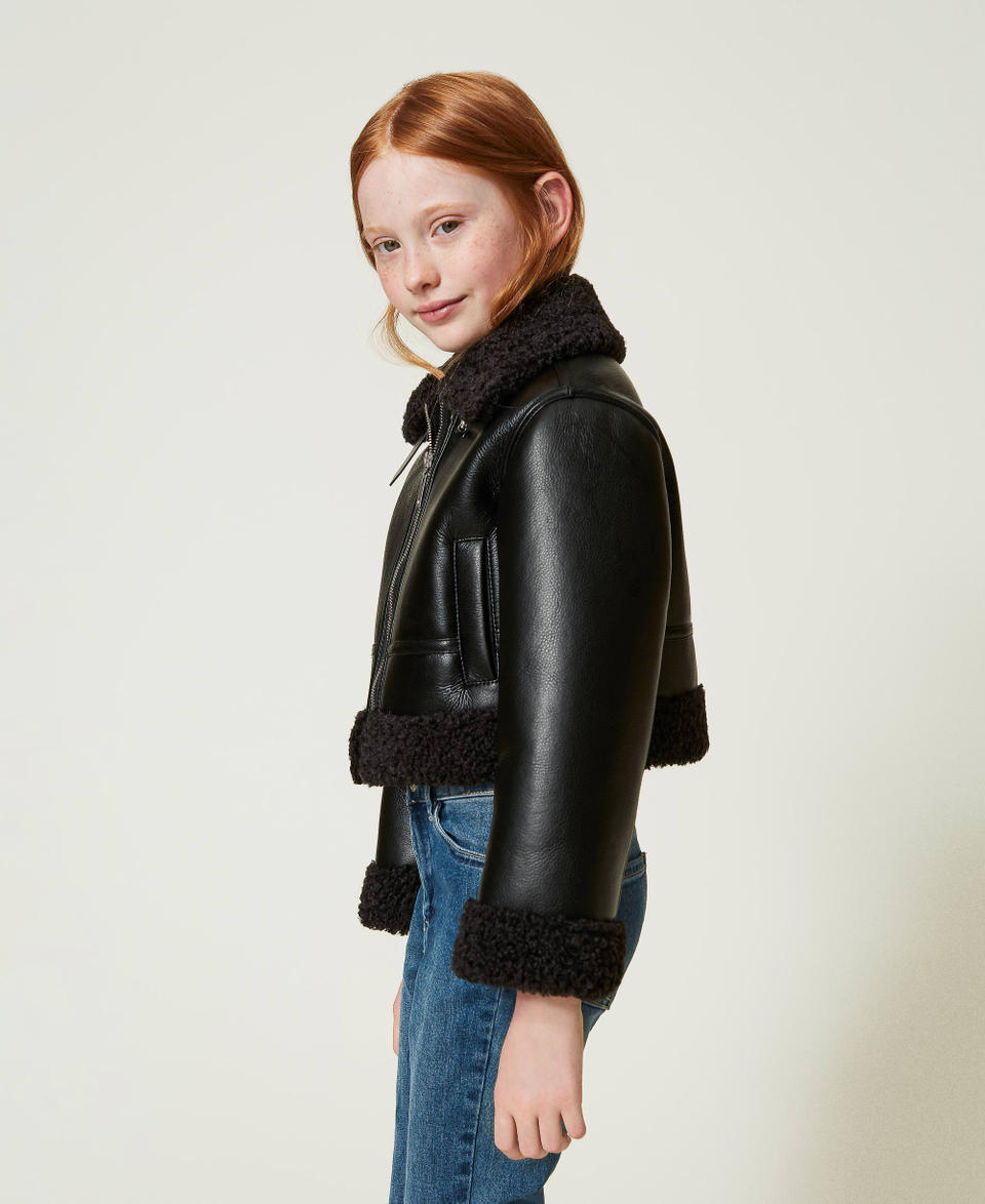 Twin Set Giacca aviatore con faux fur Saldi