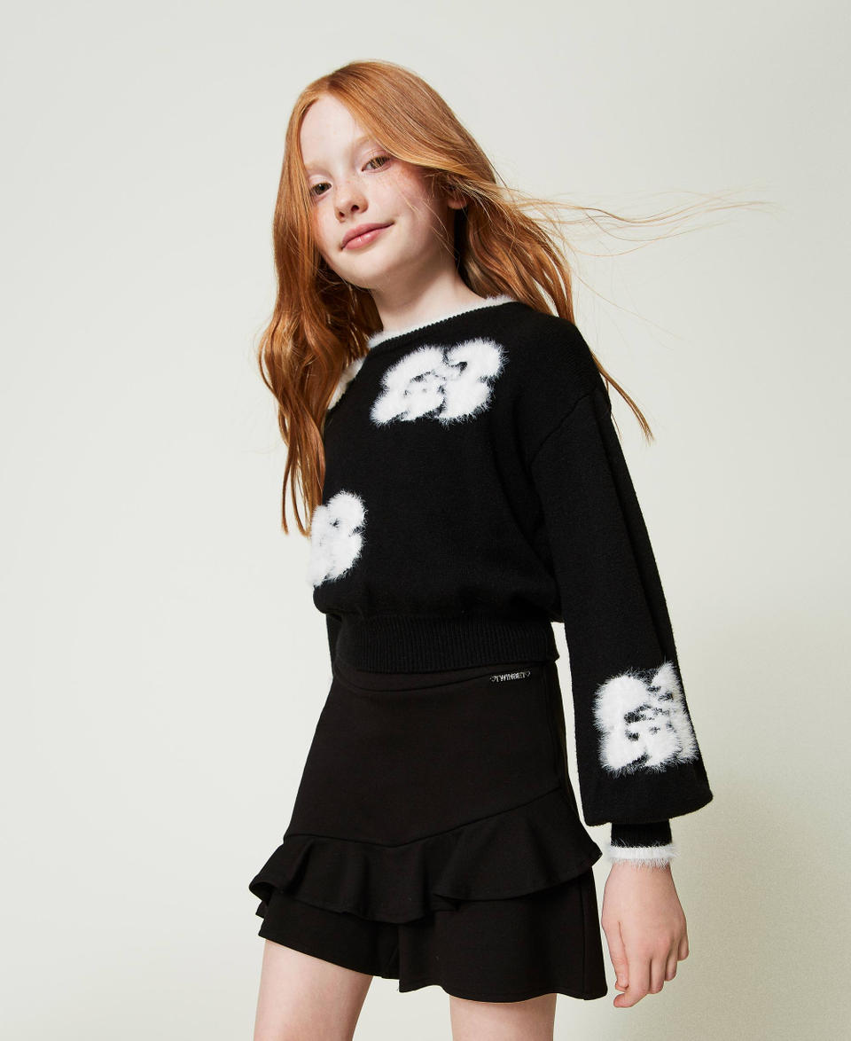 Twin Set Maglia con fiori a intarsio Saldi Di Fabbrica
