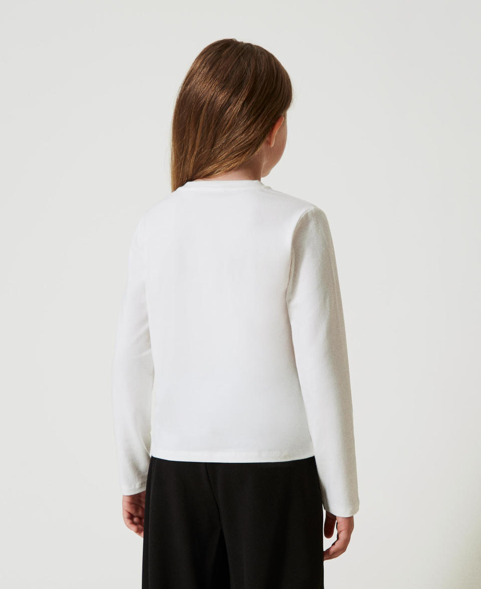 Twin Set T-shirt cropped con logo ricamato Italy