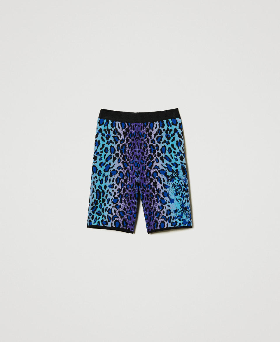 Twin Set Shorts biker MYFO in maglia jacquard Spedizione Gratuita