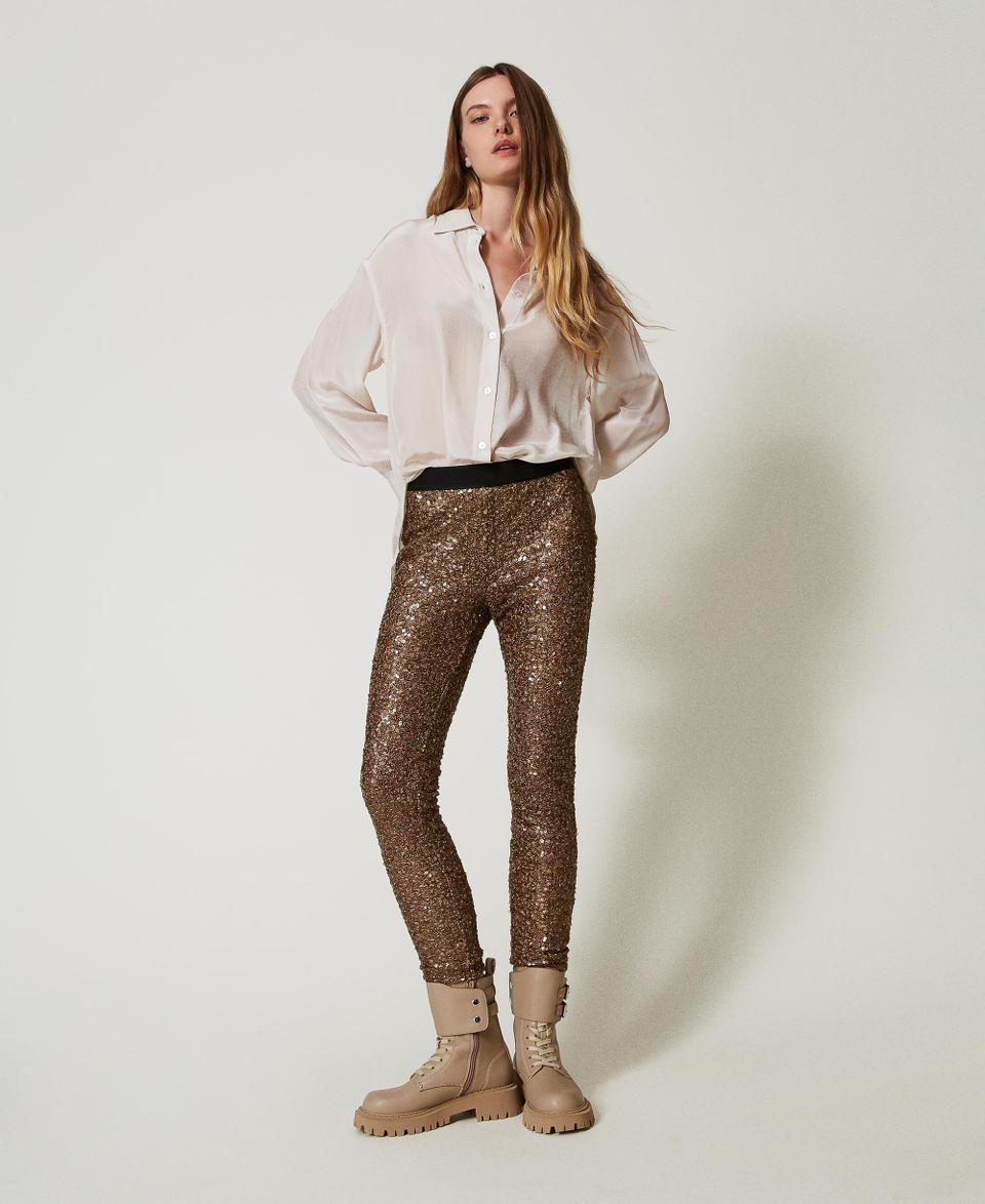 Twin Set Leggings MYFO in full paillettes Soddisfazione Garantita