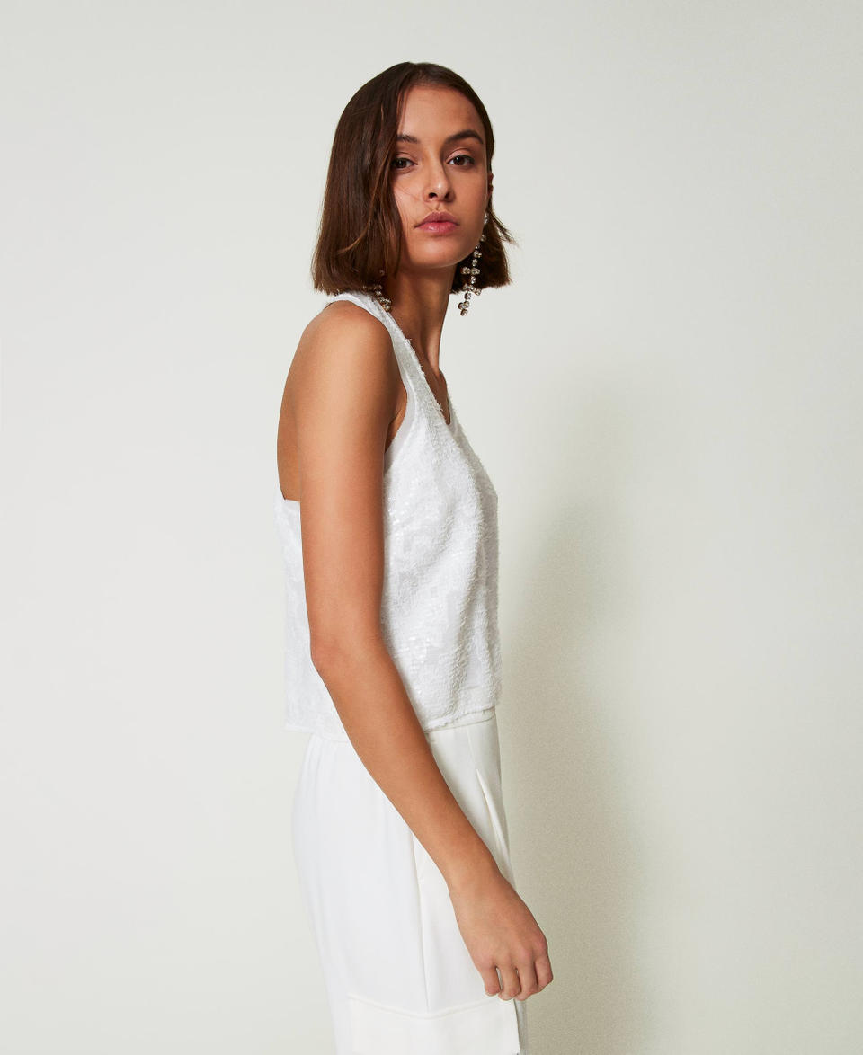 Twin Set Top a canotta in full paillettes Negozi Online