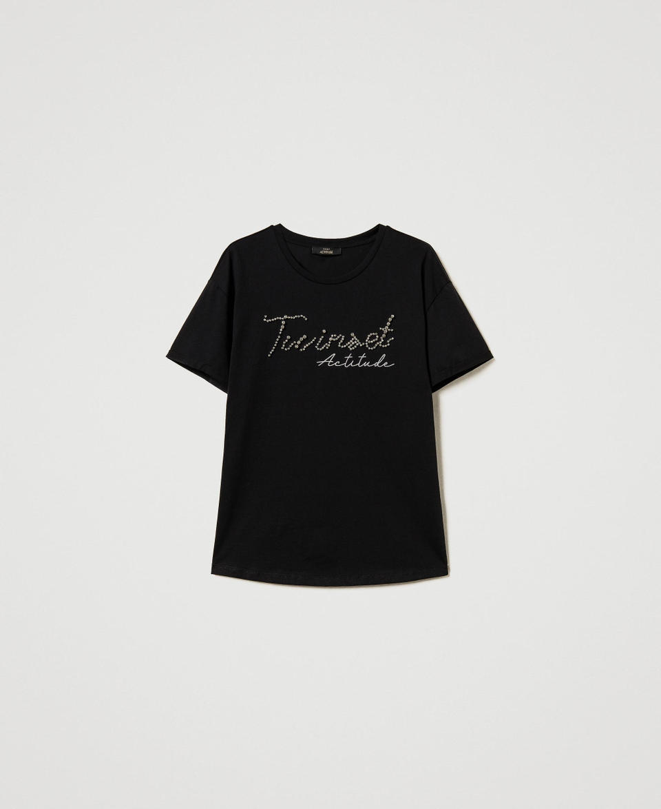 Twin Set T-shirt con logo lurex Prezzo Ridotto