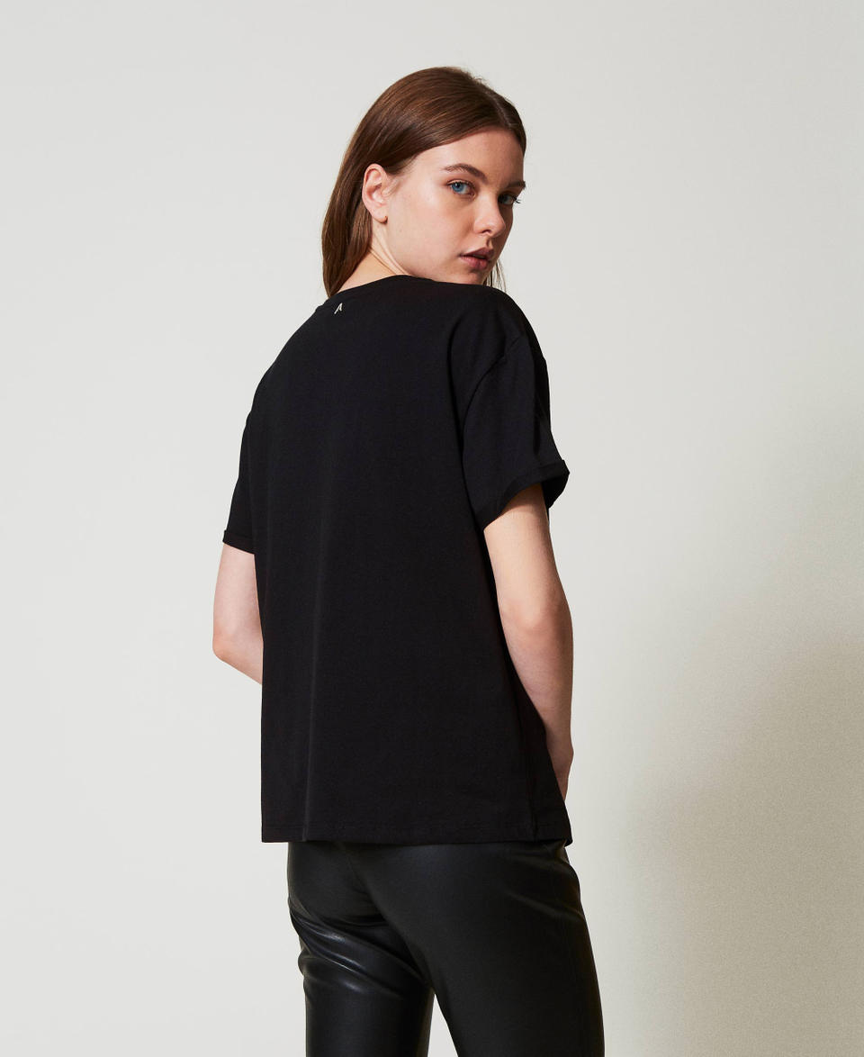 Twin Set T-shirt con logo lurex Prezzo Ridotto