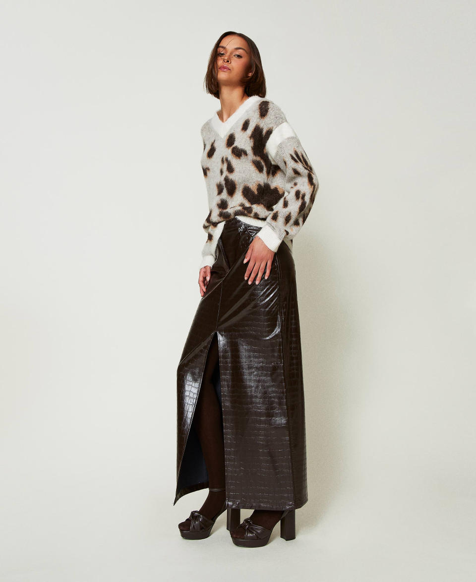 Twin Set Gonna lunga con stampa animalier Sconto