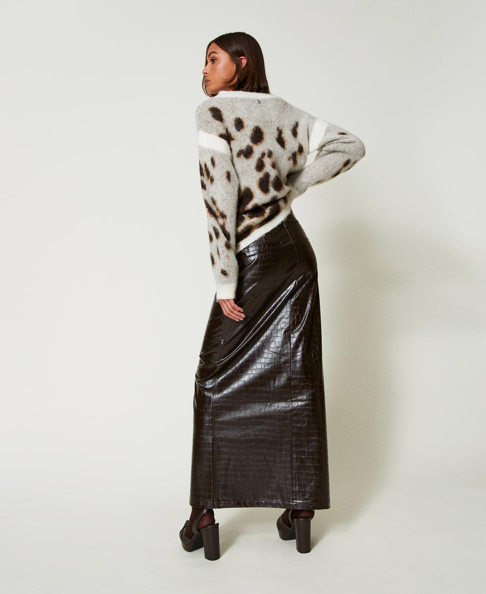 Twin Set Gonna lunga con stampa animalier Sconto
