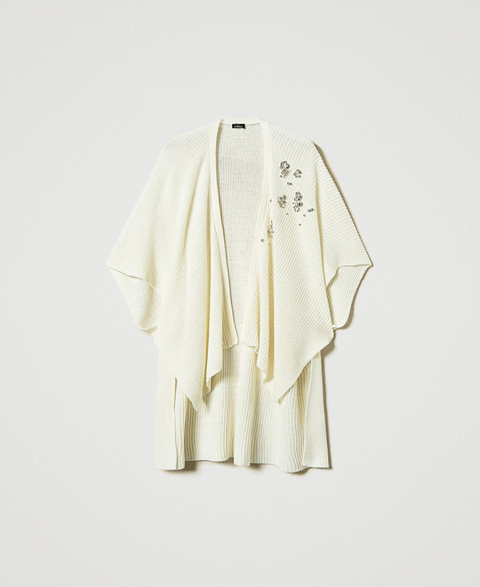 Twin Set Poncho in maglia con ricami In Vendita