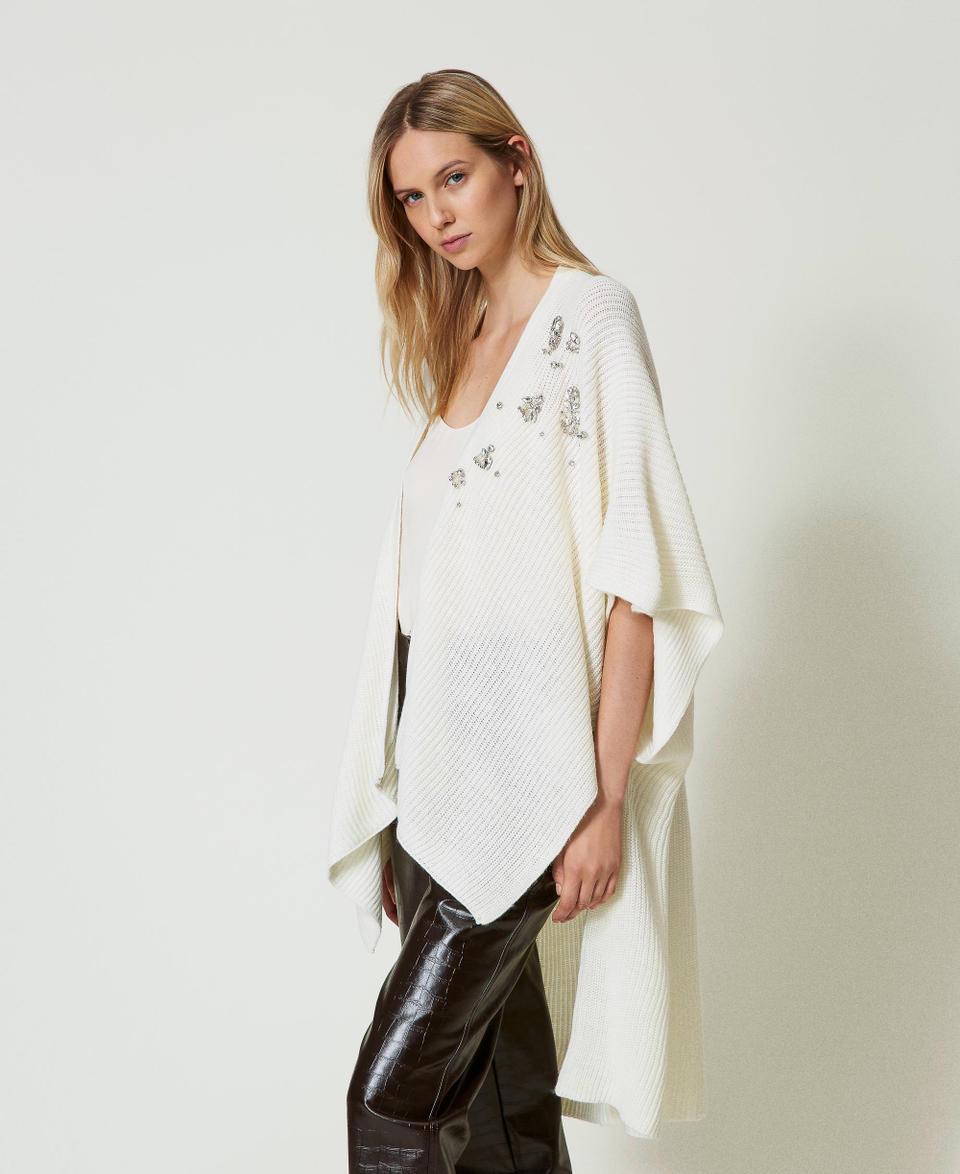Twin Set Poncho in maglia con ricami In Vendita