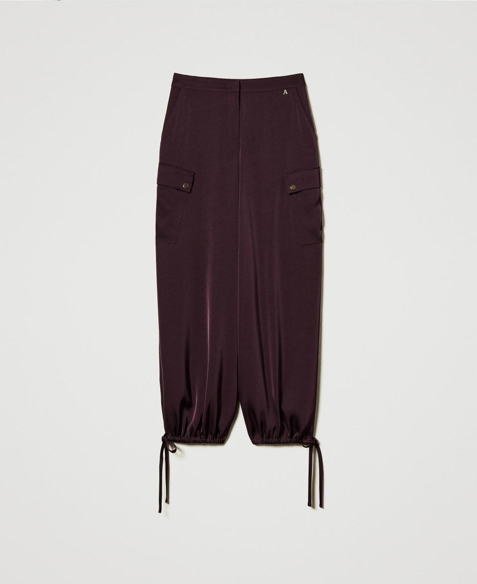 Twin Set Pantaloni cargo in raso Vendita