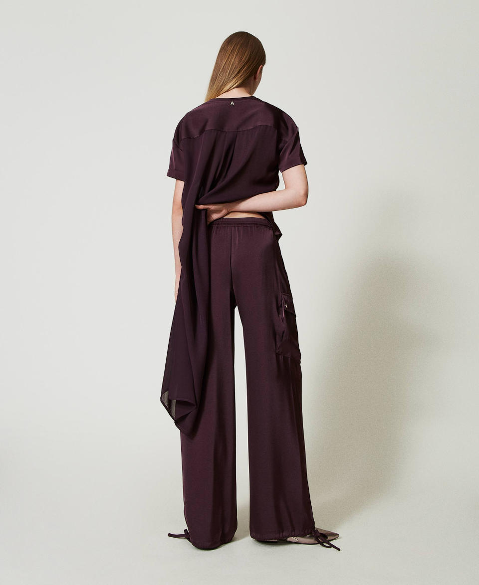 Twin Set Pantaloni cargo in raso Vendita