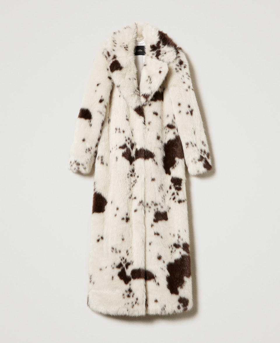 Twin Set Cappotto lungo in faux fur Promozione