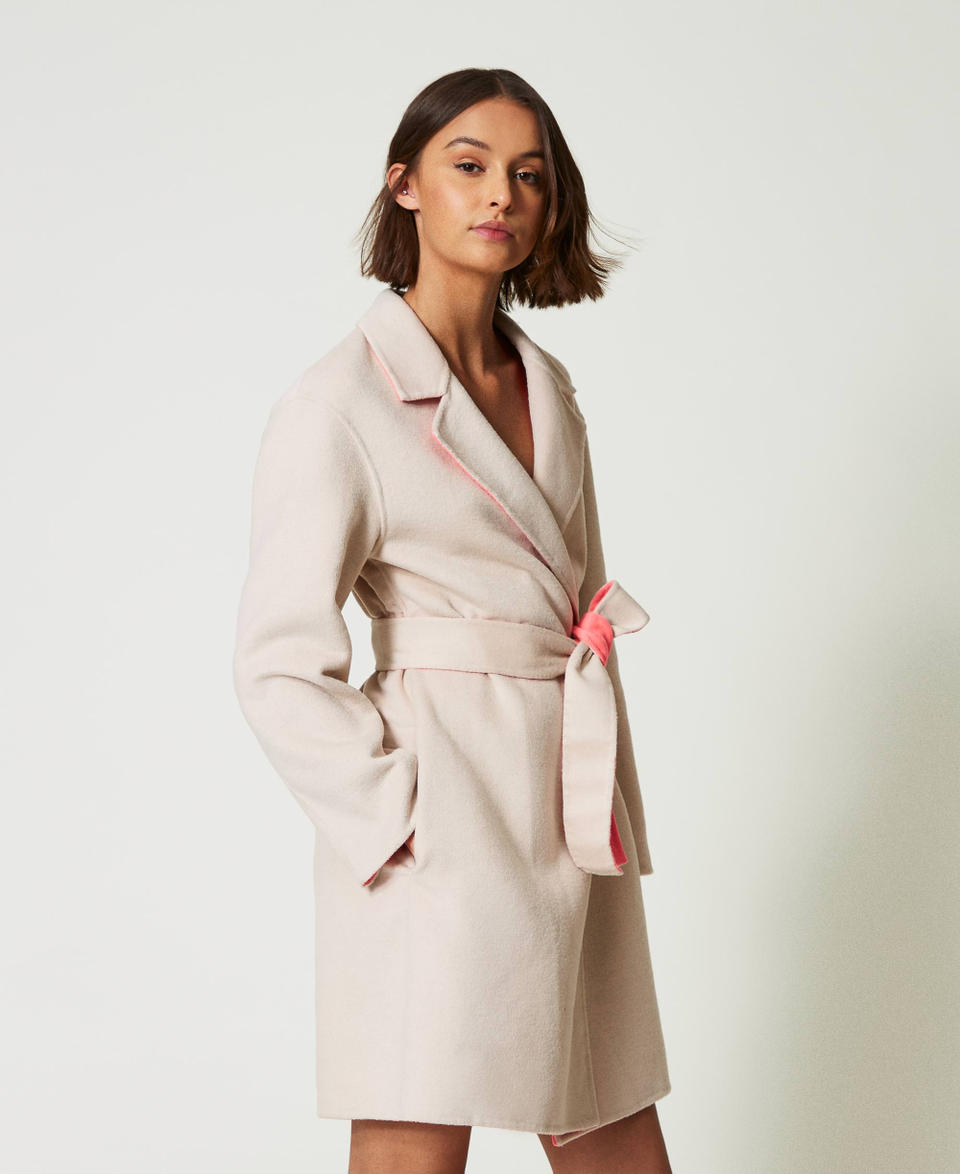 Twin Set Cappotto reversibile MYFO in panno misto lana Offerta San Valentino