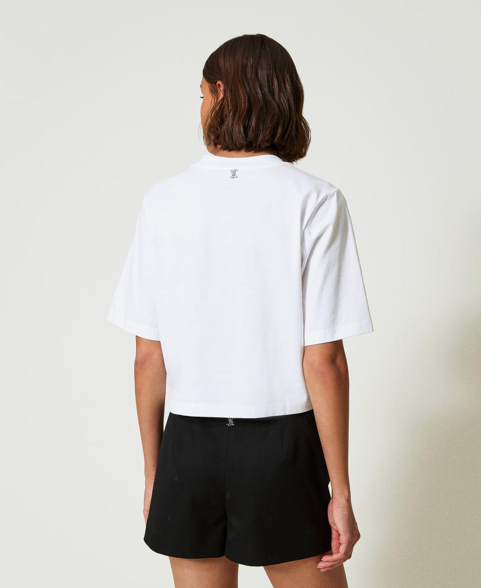 Twin Set T-shirt boxy MYFO con stampa e paillettes Offerta temporanea