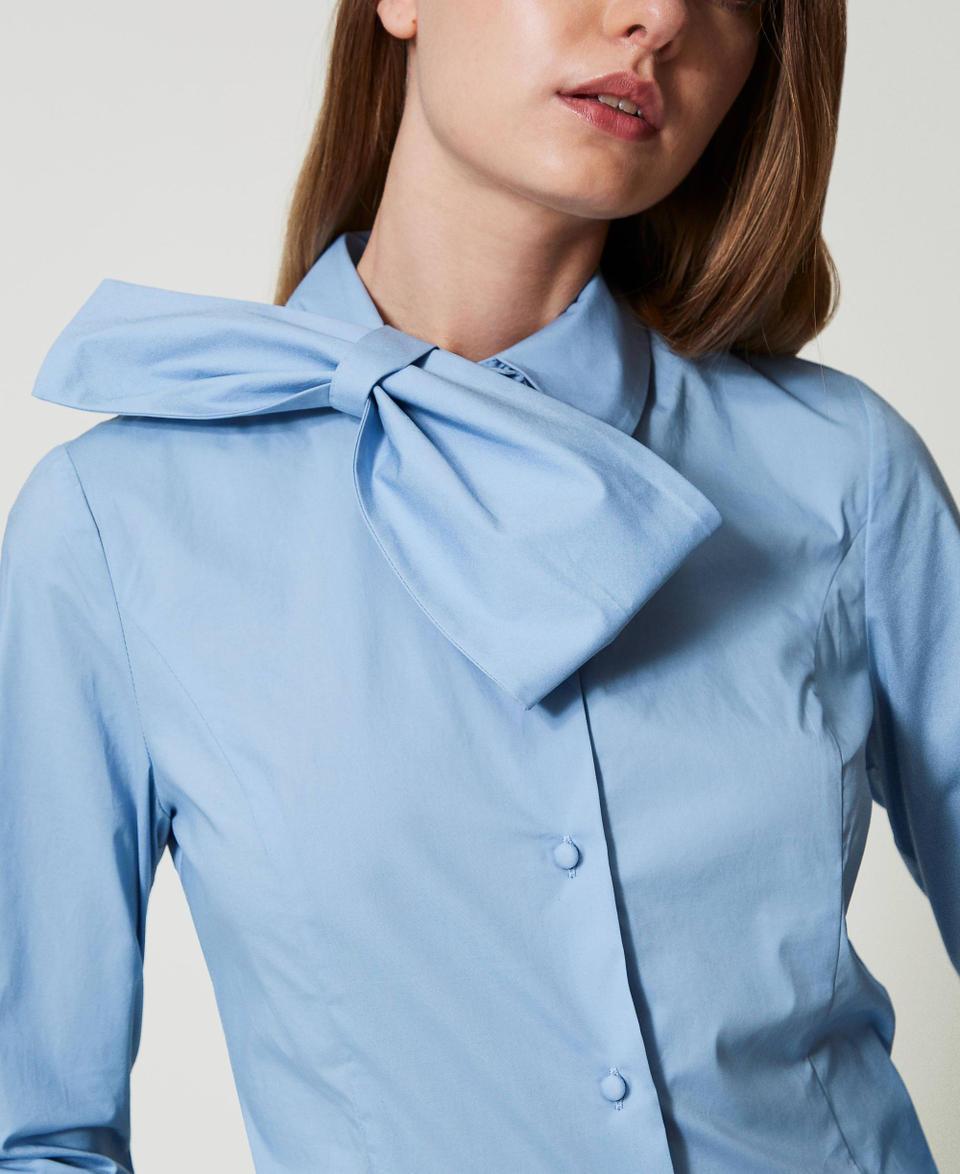 Twin Set Camicia in popeline con fiocco Offerte speciali