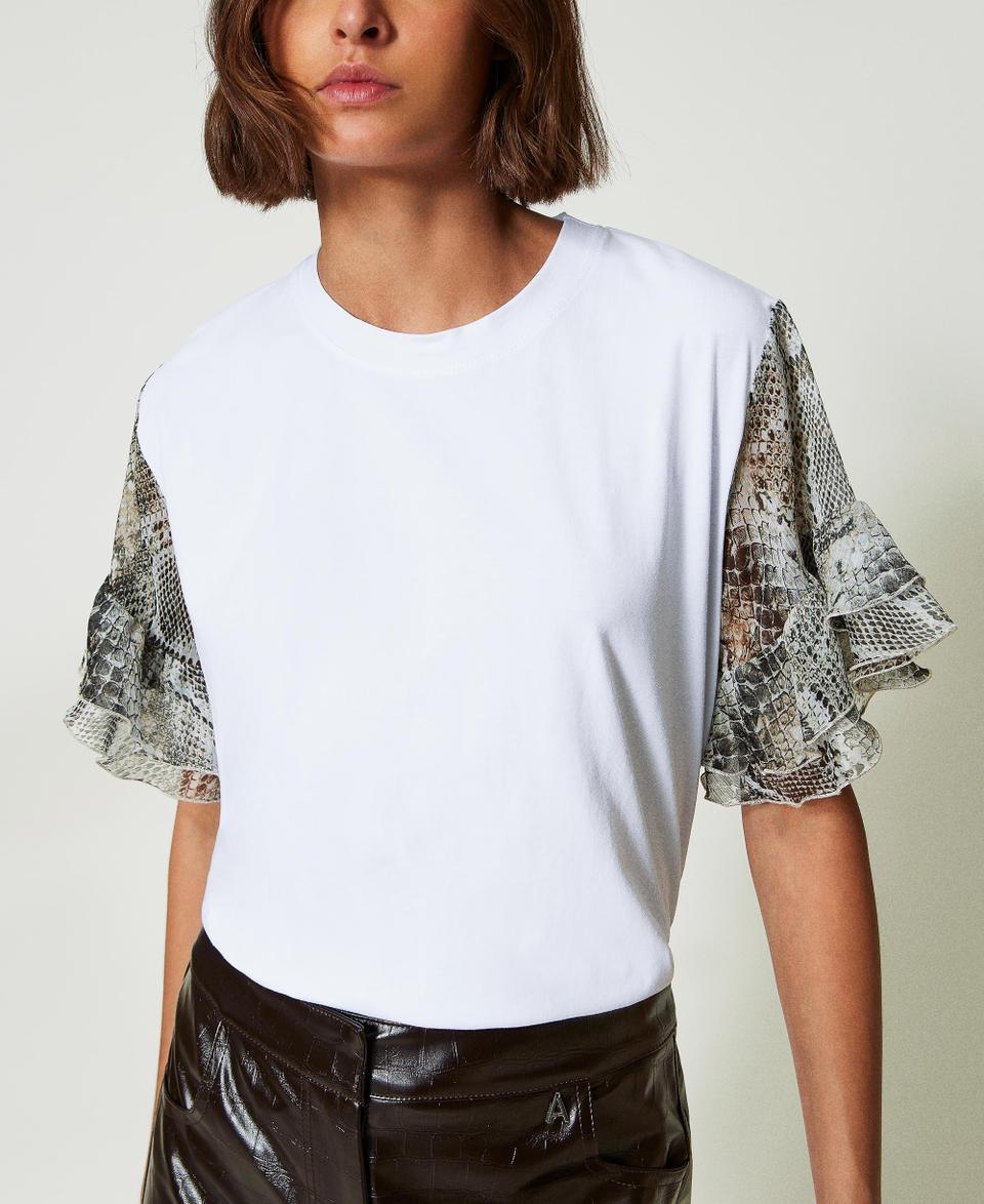 Twin Set T-shirt con maniche a stampa snake Prezzo basso