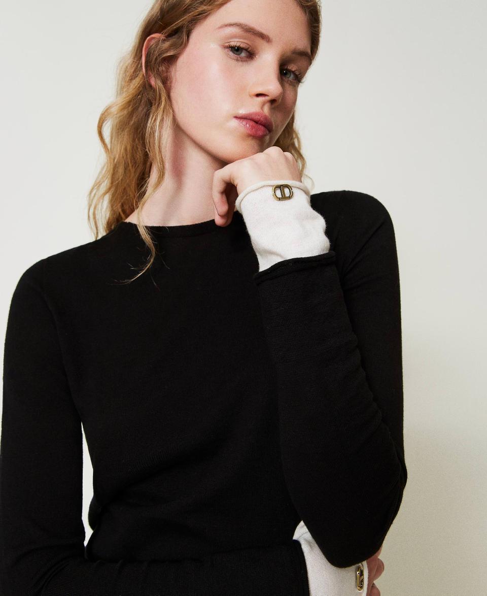 Twin Set Maglia con dettagli a contrasto e Oval T
