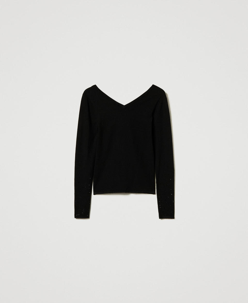 Twin Set Maglia con strass in dégradé Fino al 50% di sconto
