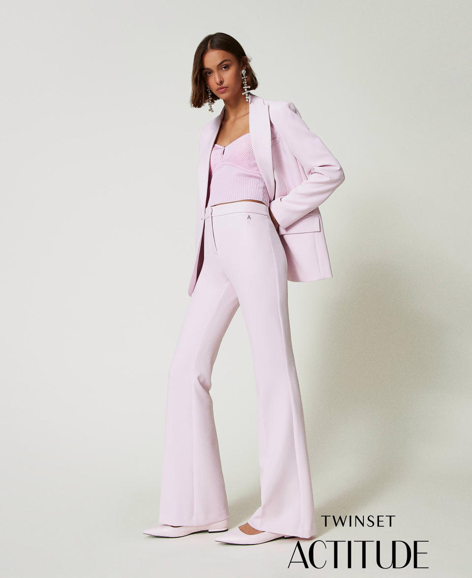 Twin Set Pantaloni flare in crêpe cady 2025