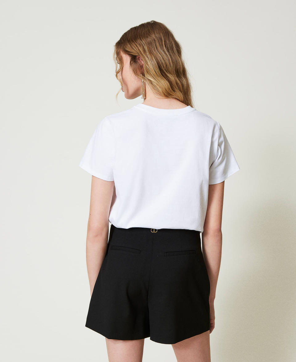 Twin Set T-shirt con ricamo logo e giaguaro Pezzi Unici