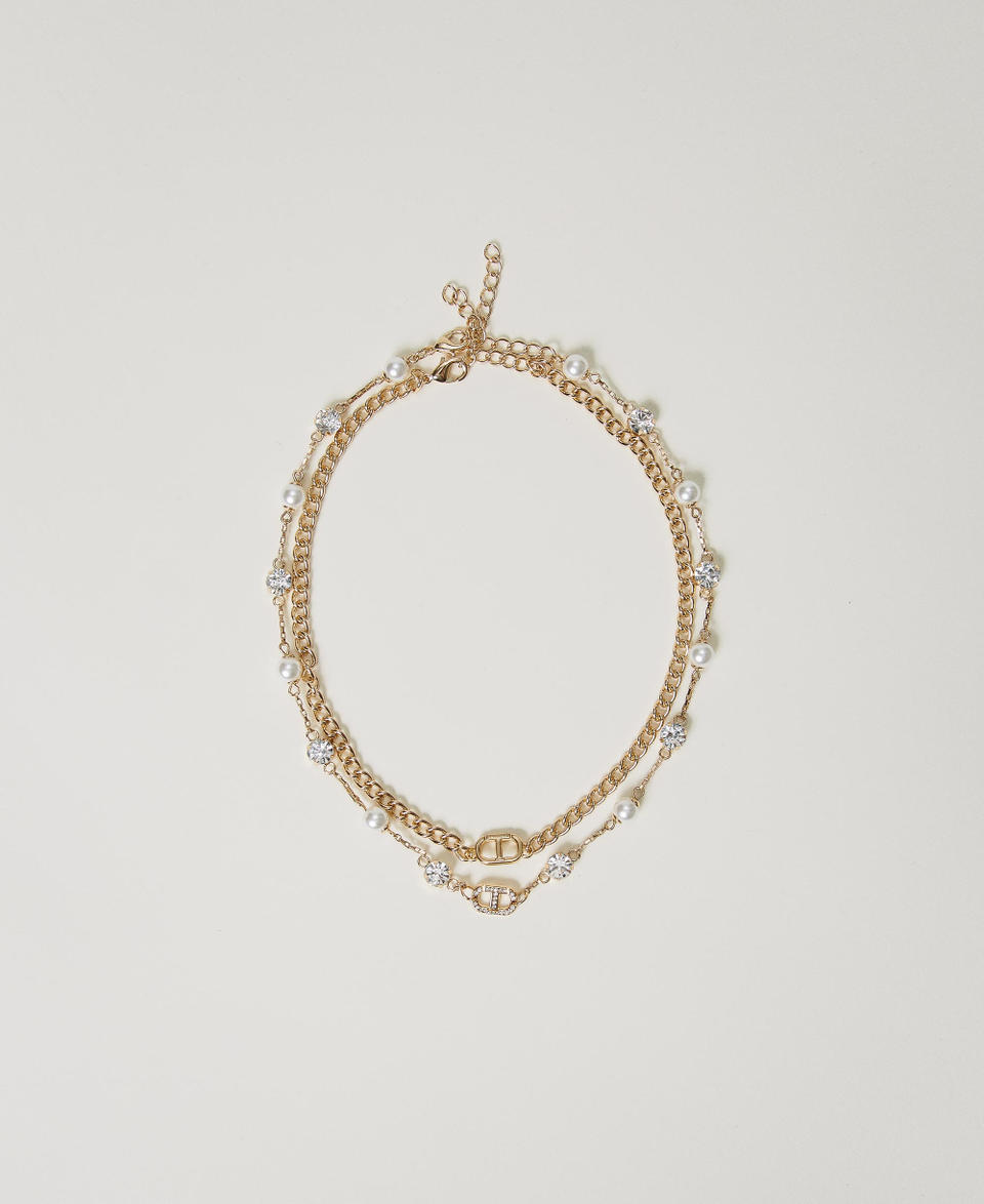 Twin Set Collana multifilo con strass e Oval T Offerta migliore