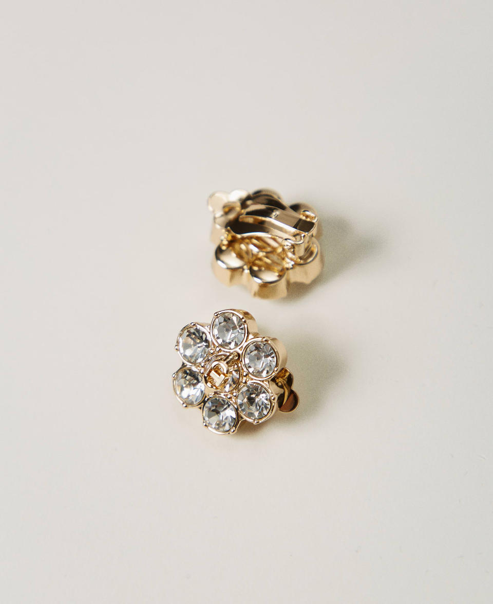 Twin Set Orecchini a fiore con strass e Oval T Ritorno libero