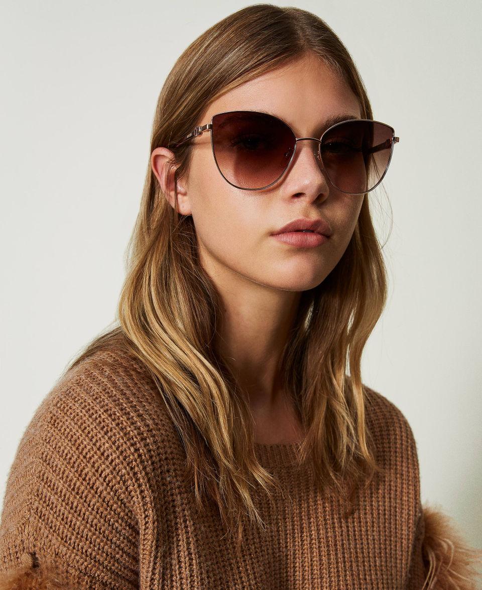 Twin Set Occhiali da sole cat-eye in acciaio Rilascio limitato