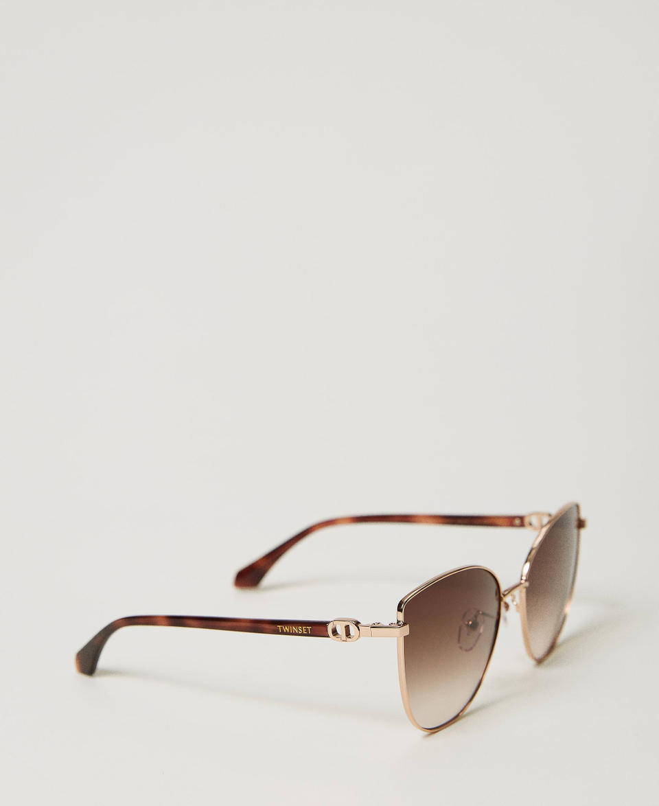 Twin Set Occhiali da sole cat-eye in acciaio Rilascio limitato