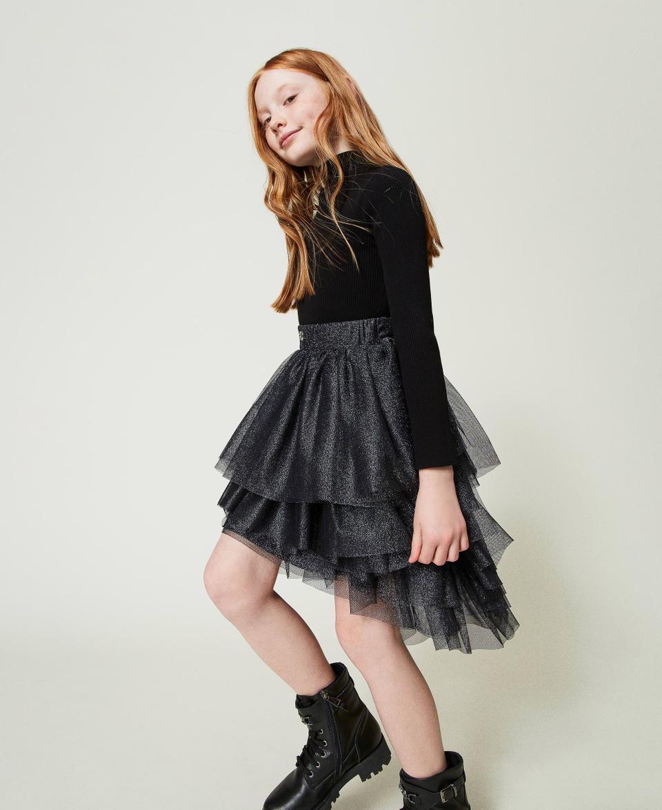 Twin Set Gonna a balze in tulle lurex Negozi Online