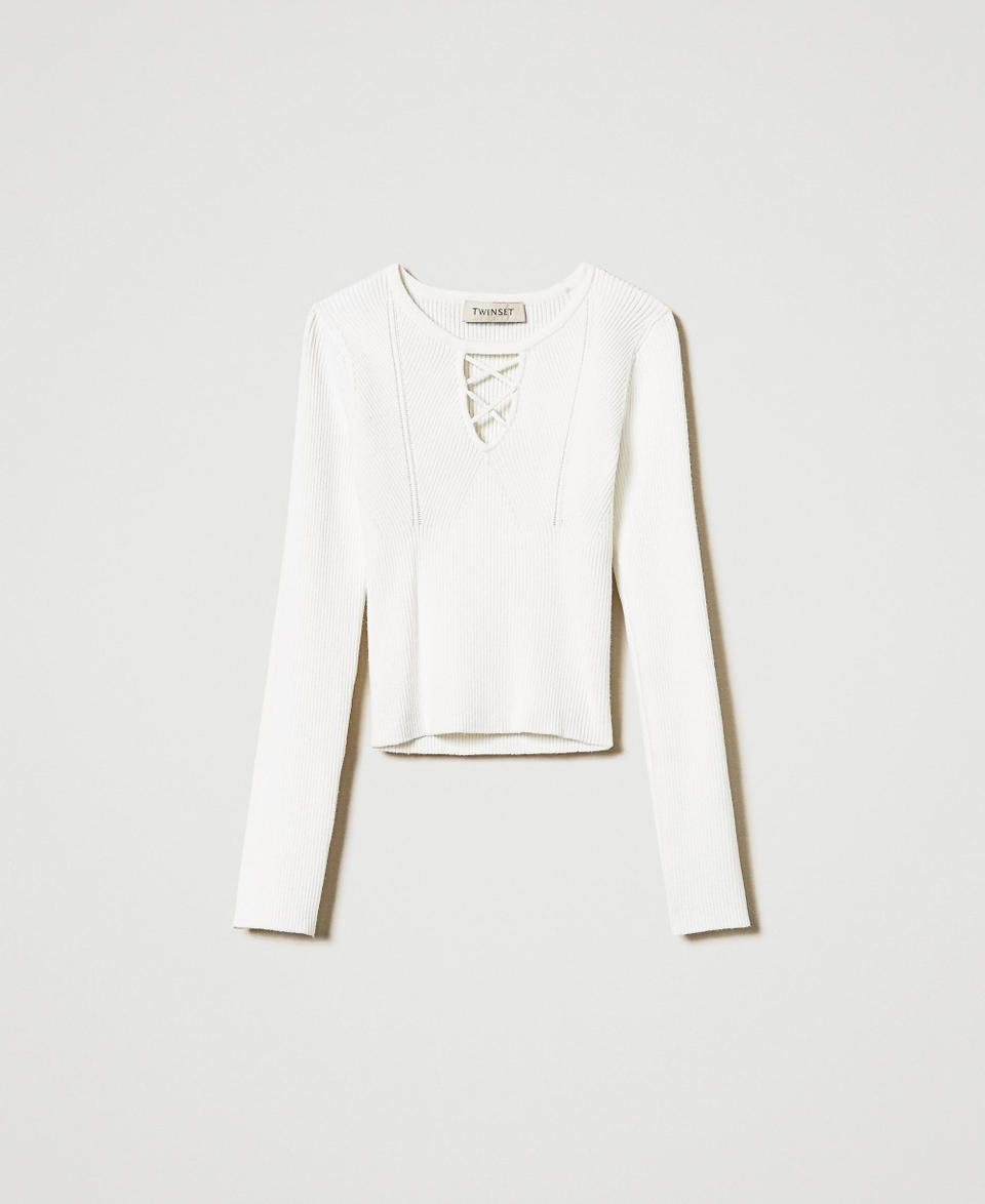 Twin Set Maglia a costine con intreccio Affare Del Giorno