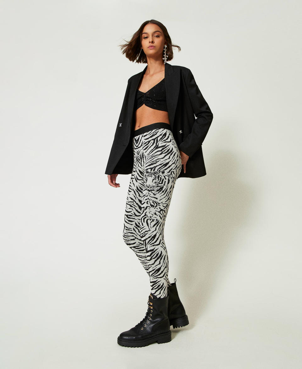 Twin Set Leggings MYFO in maglia jacquard Prezzo di fabbrica