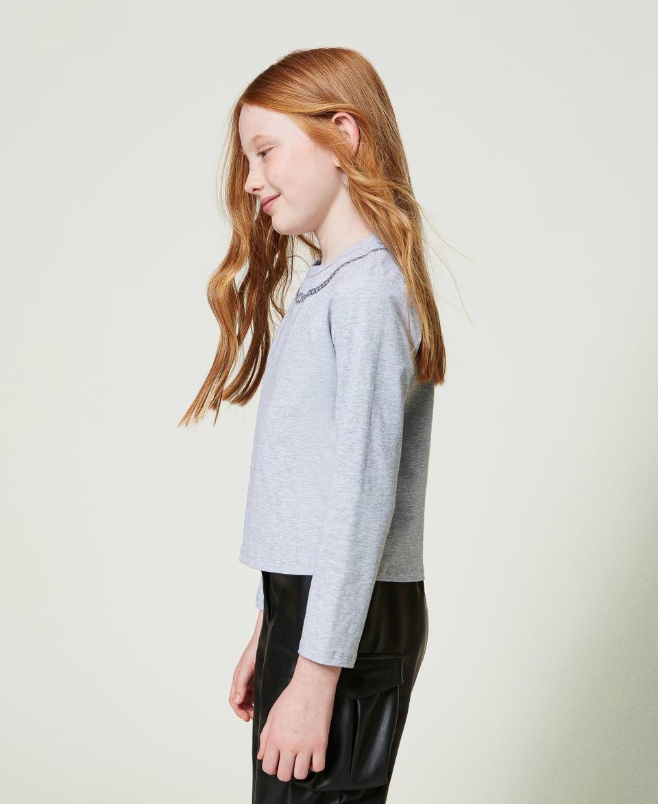 Twin Set T-shirt con stampa collana e strass Offerta per la Festa della Mamma