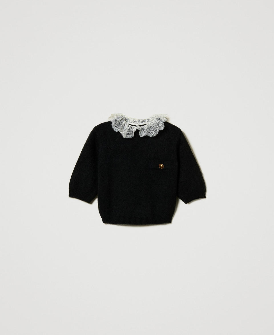 Twin Set Maglia 'Charlotte' in misto mohair con pizzo Grandi sconti