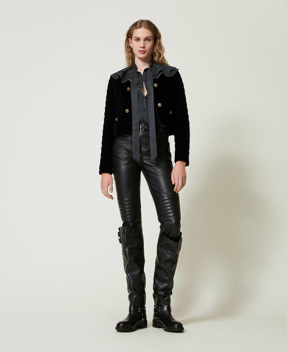 Twin Set Pantaloni biker 'Fairfax' in pelle Fino al 65% di sconto