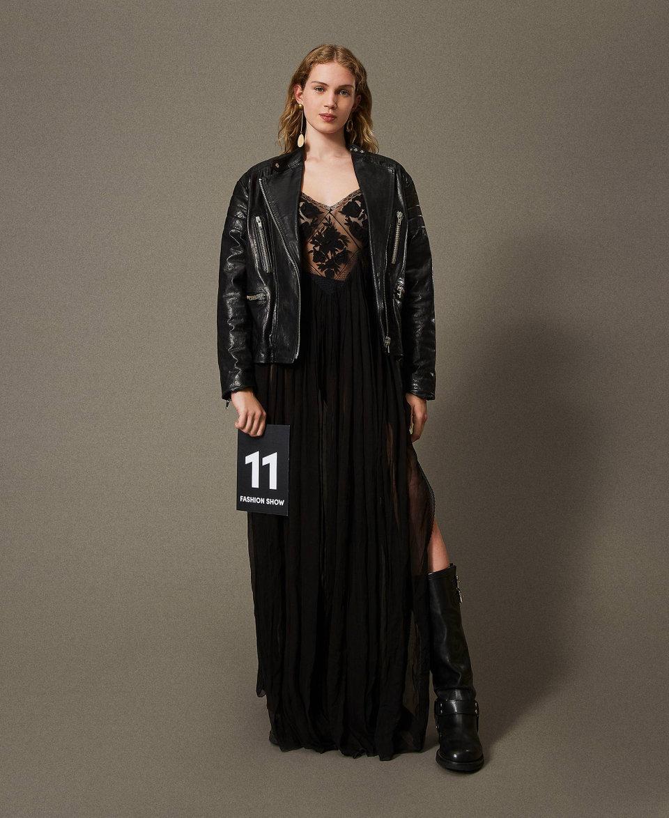 Twin Set Abito lungo in creponne e tulle Fino al 55% di sconto