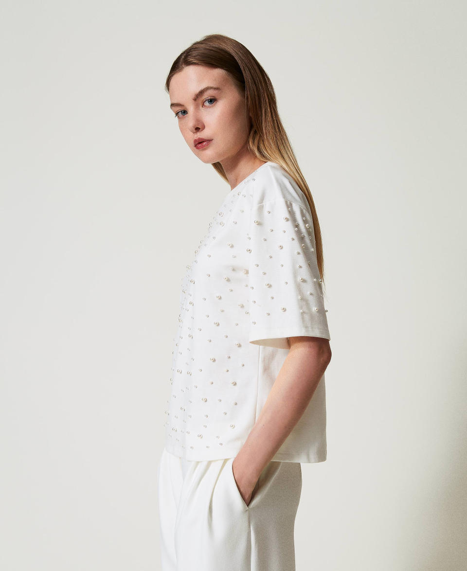 Twin Set T-shirt con perle In vendita