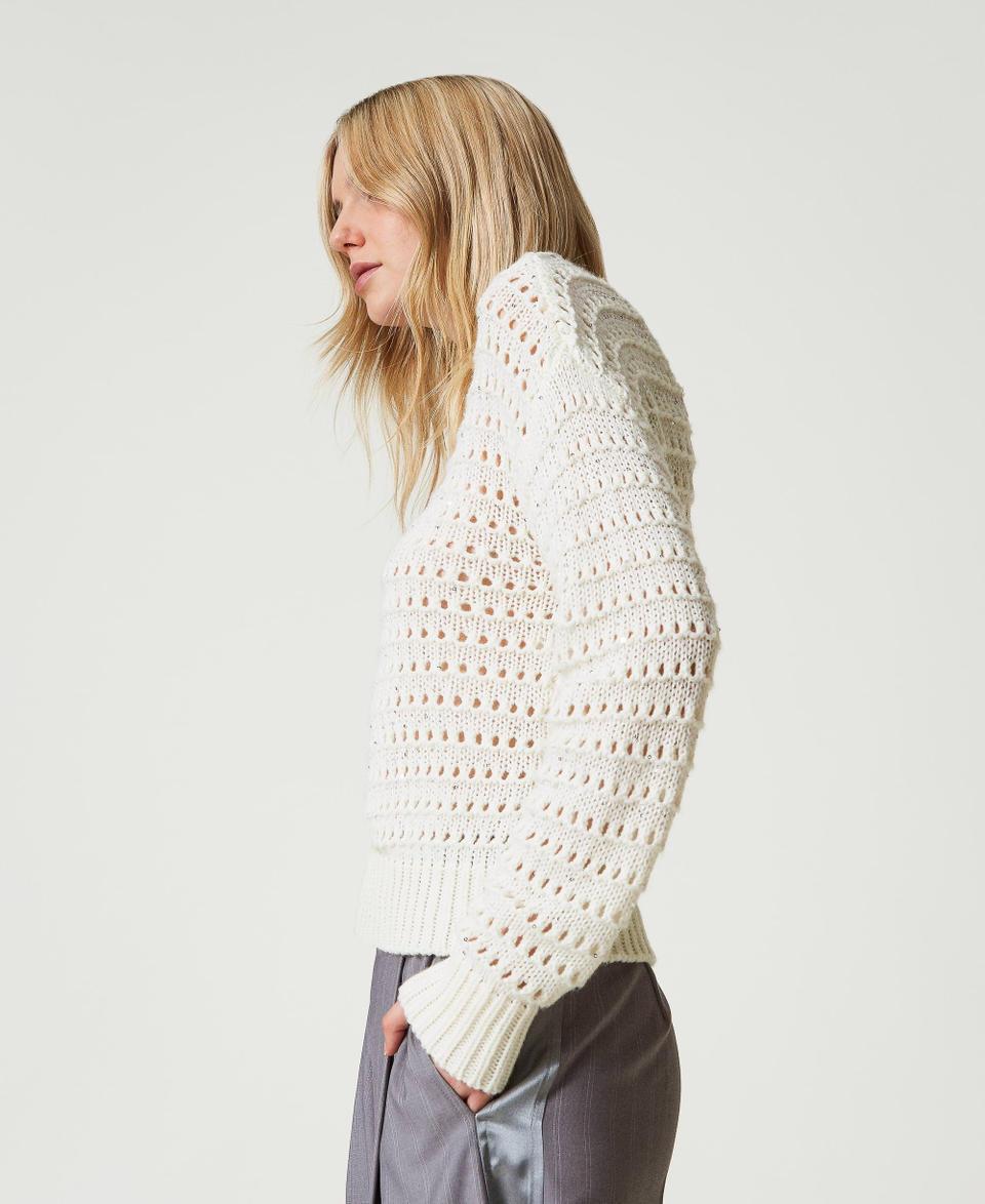 Twin Set Maglia traforata con paillettes Spedizione Gratuita