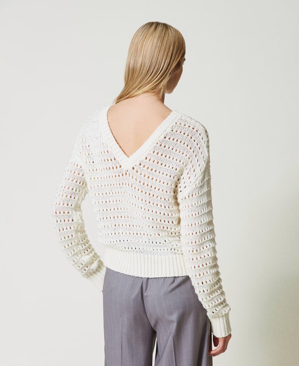 Twin Set Maglia traforata con paillettes Spedizione Gratuita