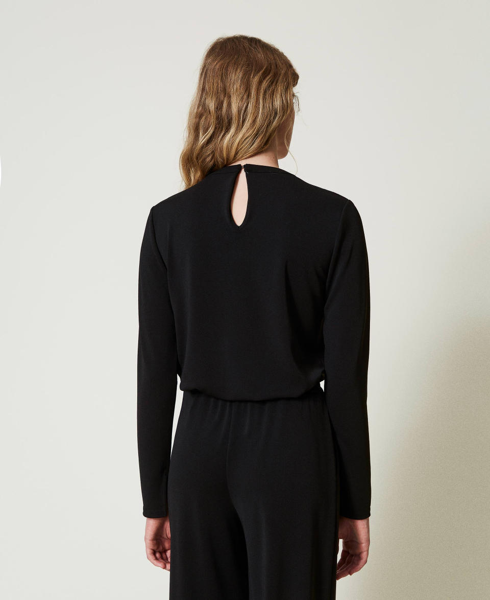 Twin Set Blusa in jersey crêpe con drappeggio Promozione Limitata