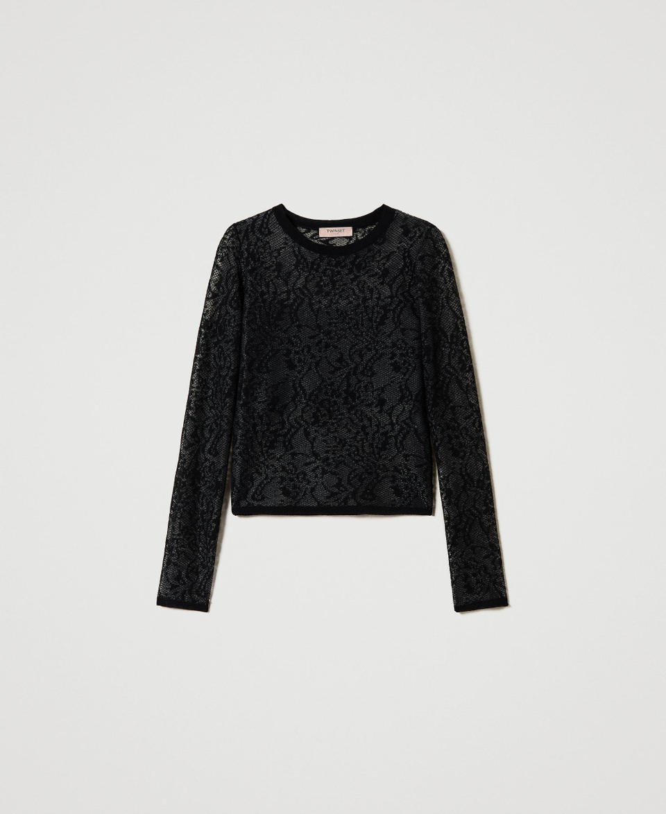 Twin Set Maglia jacquard effetto pizzo Shopping online