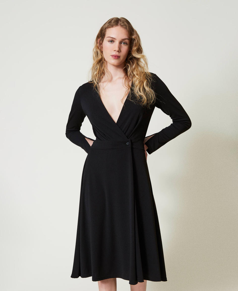 Twin Set Abito longuette in jersey crêpe Sconti VIP