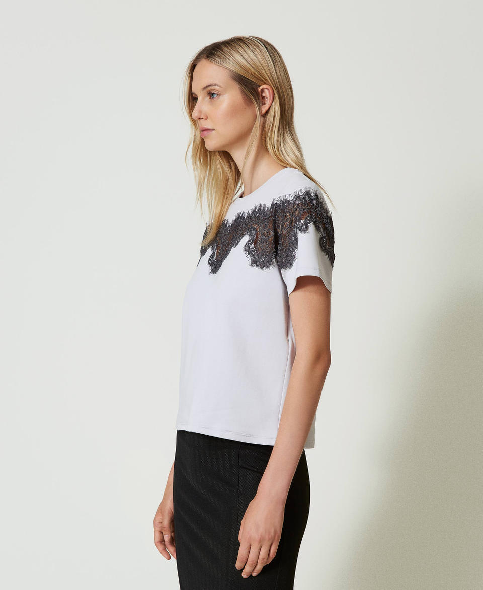 Twin Set T-shirt regular con pizzo intarsiato Prezzo basso