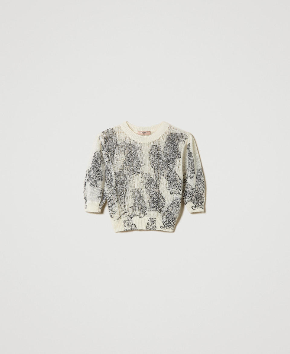 Twin Set Maglia cropped in misto lana e mohair Fino al 60% di sconto