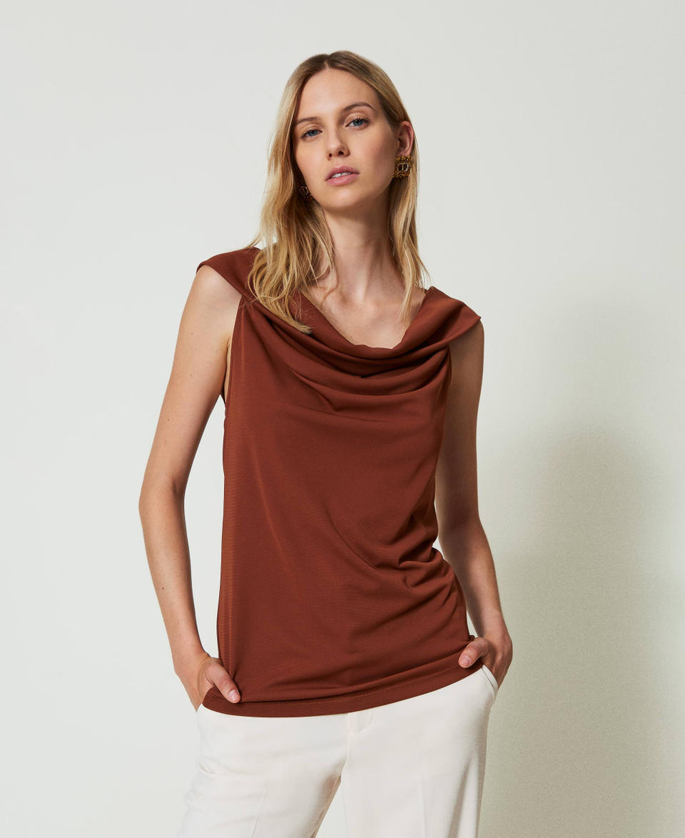 Twin Set Top con collo drappeggiato Discount Store per i nuovi prodotti